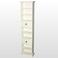 MANGO WOOD WHITE PAINTED C D RACK