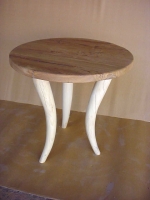 INDIAN TEAK WOOD HORN LEGS SIDE TABLE