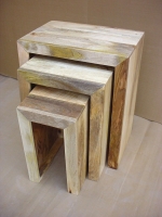 Mango Wood Cube Nest Stool