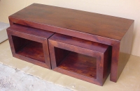 Mango Wood Hollow Cube Nest Table