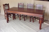 Sheesham Wood Takhat Design Dining Table with Chairs