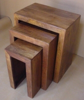 Mango Wood Cube Nest Stool