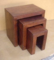 Mango Wood Cube Nest Stool