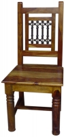 INDIAN SHEESHAM WOOD JALI CHAIR ROUND LEG
