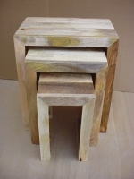 Mango Wood Cube Nest Stool