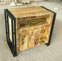 Industrial Chic Bed Side Cabinet