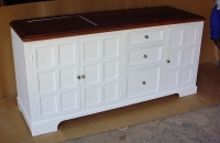 Mango Wood White Painted Kitchan Side Board