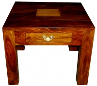 SHEESHAM WOOD COFFEE TABLE WITH STONE TILE