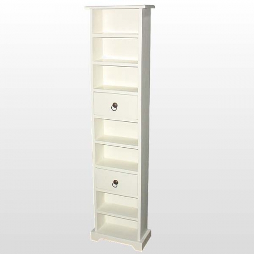 MANGO WOOD WHITE PAINTED C D RACK