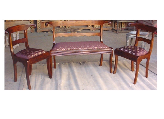 SHEESHAM WOOD SOFA SET OF THREE