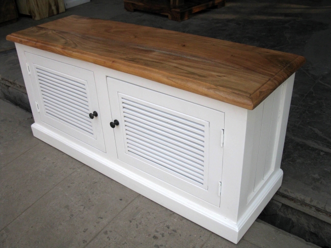 Mango Wood White Painted Cabinet