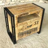 Industrial Chic Bed Side Cabinet