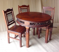 Sheesham Wood Takhat Design Dining Table with Chairs
