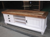 Mango Wood White Painted TV Cabinet