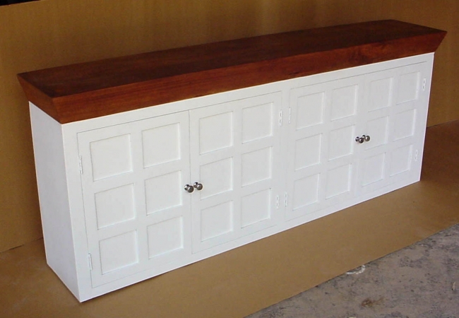 Mango Wood White Painted Kitchan Cabinet