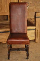 INDIAN TEAK WOOD LEATHER CHAIR