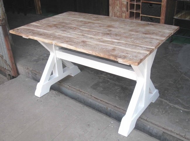 Mango Wood Chic White Painted Dining Table