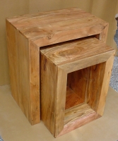 Acacia Wood Hollow Cube Nest Table