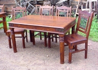 Sheesham Wood Takhat Design Dining Table with Chairs