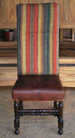 INDIAN TEAK WOOD CHAIR WITH LEATHER AN